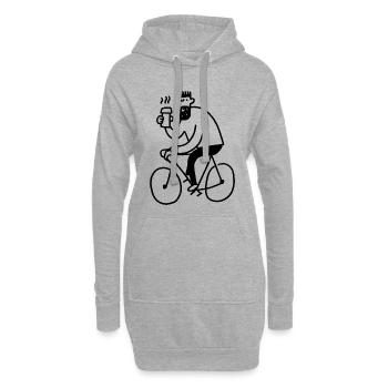Hipster Biker - Hoodie-Kleid - Grau meliert - Vorne