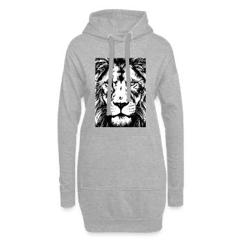 Löwenblick Intensive Kraft - Hoodie-Kleid - Grau meliert - Vorne