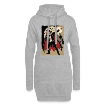 Dabbing Vampire – Dessin animé d’horreur drôle - Sweat-shirt à capuche long Femme - gris chiné - Devant