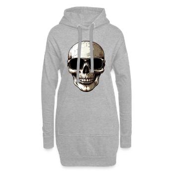 Skull Style / Heavy Metal - Sweat-shirt à capuche long Femme - gris chiné - Devant