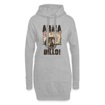 Tatou Armadillo Vintage Fleuri - Sweat-shirt à capuche long Femme - gris chiné - Devant
