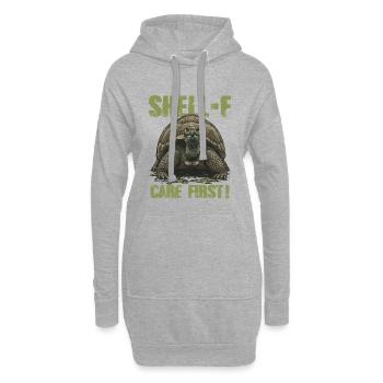 Turtle Shell-f Care First Humor - Hoodie-Kleid - Grau meliert - Vorne