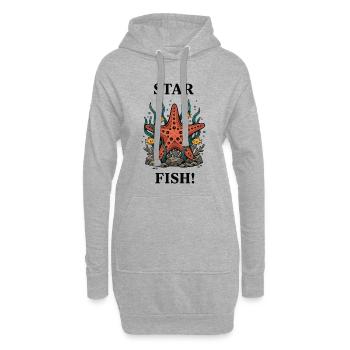Star Fish Étoile de Mer Océan - Sweat-shirt à capuche long Femme - gris chiné - Devant