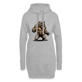 Grizzly Power Ours Musclé Fitness - Sweat-shirt à capuche long Femme - gris chiné - Devant