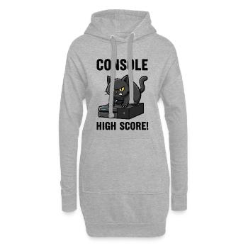 Konsolen-Highscore-Chat-Gamer-Spiele - Hoodie-Kleid - Grau meliert - Vorne