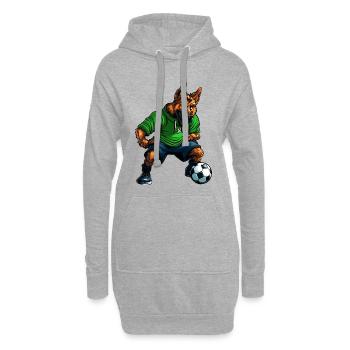 Footballeur berger allemand - Sweat-shirt à capuche long Femme - gris chiné - Devant