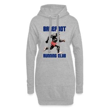 T-shirt drôle de course Bigfoot - Sweat-shirt à capuche long Femme - gris chiné - Devant