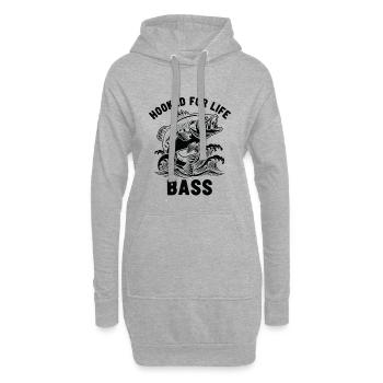 Angeln auf Seebarsch-Fluss - Hoodie-Kleid - Grau meliert - Vorne