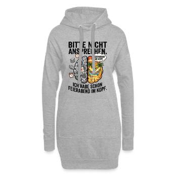 Feierabend Kopf-Konflikt - Hoodie-Kleid - Grau meliert - Vorne