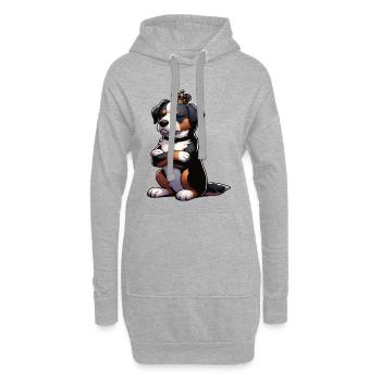 Appenzeller Sennenhund Sennenhunde Sennenhundmama - Hoodie-Kleid - Grau meliert - Vorne