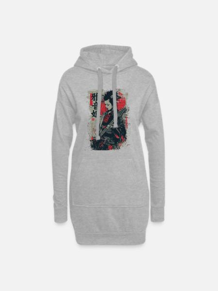 Yōka Gitarristin im Ukiyo-E Stil - Hoodie-Kleid - Grau meliert