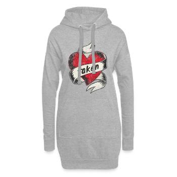 Amoureux des couples amoureux et fiançailles - Sweat-shirt à capuche long Femme - gris chiné - Devant