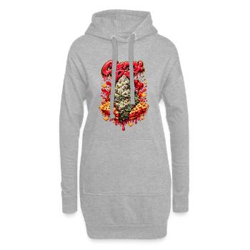 Cherry Pie Graffiti Print - Sweat-shirt à capuche long Femme - gris chiné - Devant