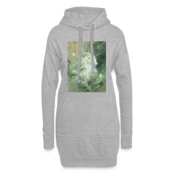 Bai Ze : L’Omniscient - Vision du Monde Spirituel - Sweat-shirt à capuche long Femme - gris chiné - Devant