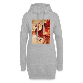 Le Souverain Solaire : Phénix (Fenghuang) - Harmon - Sweat-shirt à capuche long Femme - gris chiné - Devant