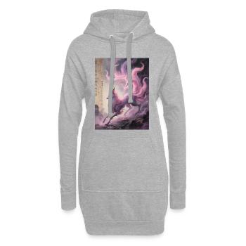 Les Feux Follets : Renard à Neuf Queues – Songe - Sweat-shirt à capuche long Femme - gris chiné - Devant