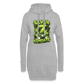 Maillot Gamer Complet Niveau 7 – Green Gaming - Sweat-shirt à capuche long Femme - gris chiné - Devant