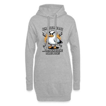 Lustiger Spruch Arbeit Büro Job Möwe - Hoodie-Kleid - Grau meliert - Vorne