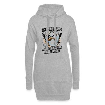 Ich erledige das  Möwe Witziger Vogel - Hoodie-Kleid - Grau meliert - Vorne