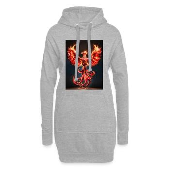 Phönix-Feuerwappen Burst - Hoodie-Kleid - Grau meliert - Vorne