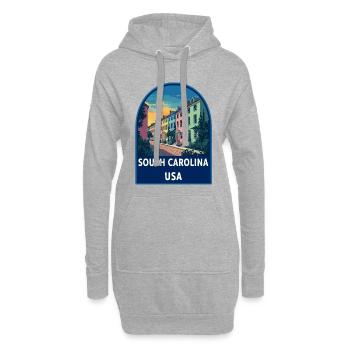 Badge rétro de la rangée arc-en-ciel Charleston de Caroline du Sud - Sweat-shirt à capuche long Femme - gris chiné - Devant