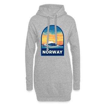Badge de voyage rétro Sunset de l’Opéra d’Oslo de Norvège - Sweat-shirt à capuche long Femme - gris chiné - Devant