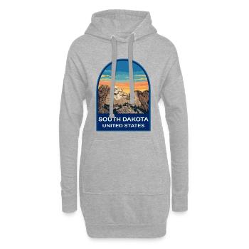 Insigne rétro du coucher de soleil du mont Rushmore du Dakota du Sud - Sweat-shirt à capuche long Femme - gris chiné - Devant
