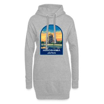 Hiroshima Dome Japon Insigne de voyage rétro Sunset - Sweat-shirt à capuche long Femme - gris chiné - Devant