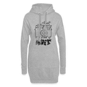 Straßenfotografie als Kunst /dunkel - Hoodie-Kleid - Grau meliert - Vorne