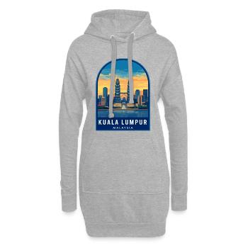 Kuala Lumpur Malaysia Petronas Towers Sunset Abzeichen - Hoodie-Kleid - Grau meliert - Vorne