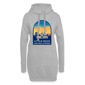 Little Rock, Arkansas Capitol Sunset Reiseabzeichen - Hoodie-Kleid - Grau meliert - Vorne