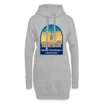 Insigne rétro du Palais législatif de Montevideo Uruguay - Sweat-shirt à capuche long Femme - gris chiné - Devant