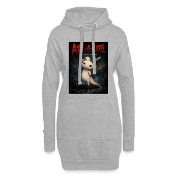 Axe-a-lotl – Dessin animé d’horreur Axolotl Flippant et mignon - Sweat-shirt à capuche long Femme - gris chiné - Devant