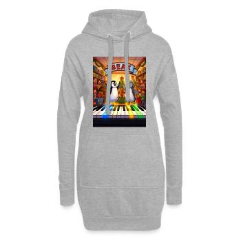 Récital de piano Beak’s Toy Store - Sweat-shirt à capuche long Femme - gris chiné - Devant