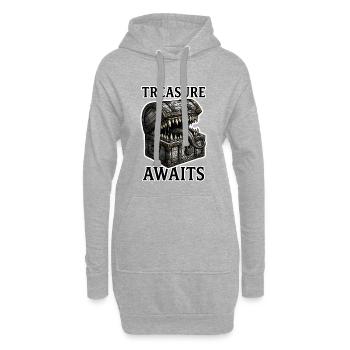 Treasure Awaits - Jeu de rôle sur table de monstres Mimic Chest - Sweat-shirt à capuche long Femme - gris chiné - Devant