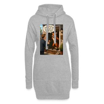Pas de renard donné – Dessin animé drôle de renard en colère - Sweat-shirt à capuche long Femme - gris chiné - Devant