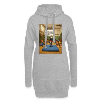 Gymnastique au sol – Drôle de design de gymnastique moufette - Sweat-shirt à capuche long Femme - gris chiné - Devant