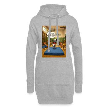Bodenturnen – Lustiges Stinktier Turnhallen Motiv - Hoodie-Kleid - Grau meliert - Vorne