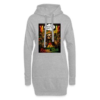 Ragga Sloth – Just Gimme Sloth Life Conception musicale - Sweat-shirt à capuche long Femme - gris chiné - Devant