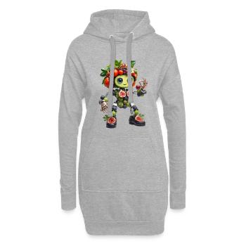 Fruit Robot dans Rainbow Fruit - Sweat-shirt à capuche long Femme - gris chiné - Devant
