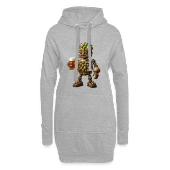 Hops Beer Robot : Cyborg synthétique biologique - Sweat-shirt à capuche long Femme - gris chiné - Devant