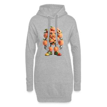 Robot pêche aux fruits avec des fleurs - Sweat-shirt à capuche long Femme - gris chiné - Devant