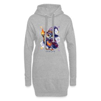 Chouette Magique mignonne : Chouette sois à toi - Sweat-shirt à capuche long Femme - gris chiné - Devant