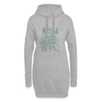 Glace d’été - Sweat-shirt à capuche long Femme - gris chiné - Devant
