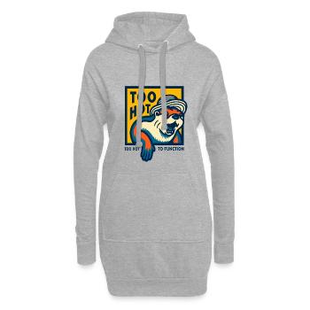 Trop chaud pour fonctionner mème - Sweat-shirt à capuche long Femme - gris chiné - Devant
