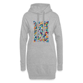 Mosaïque de couleurs abstraites - Sweat-shirt à capuche long Femme - gris chiné - Devant