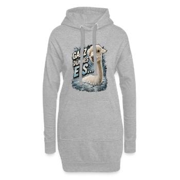 "Ganz dünnes Eis" Alpaka Spruch - Hoodie-Kleid - Grau meliert - Vorne