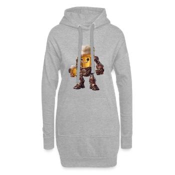 Steampunk-Bierbot - Hoodie-Kleid - Grau meliert - Vorne