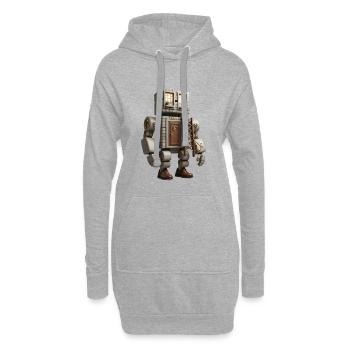 Brickhouse Bot avec porte et échelle - Sweat-shirt à capuche long Femme - gris chiné - Devant
