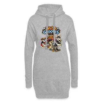 Wild Grooves : Animal Band - Sweat-shirt à capuche long Femme - gris chiné - Devant